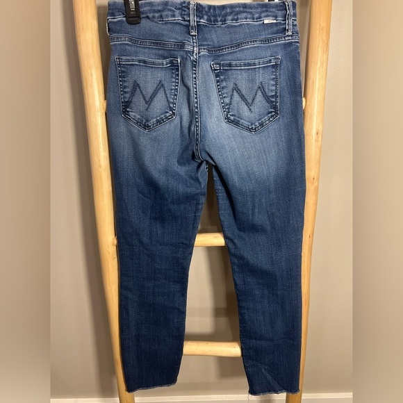 Mother Denim 29 high waisted looker ankle fray skinny Jeans stretch blue - Picture 4 of 15